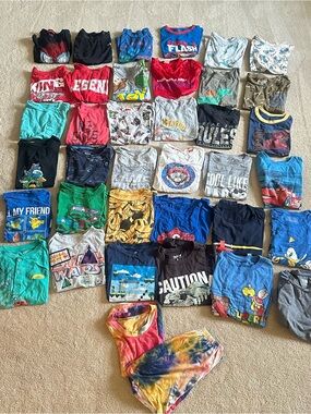 38 piece bundle of boys t shirts size 5/6
